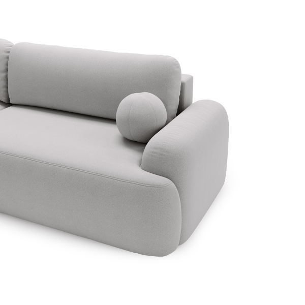 SZARY NAROŻNIK DO SALONU Z FUNKCJĄ SPANIA AGAT L I POJEMNIKIEM - CHARAKTERYSTYCZNE DETALE